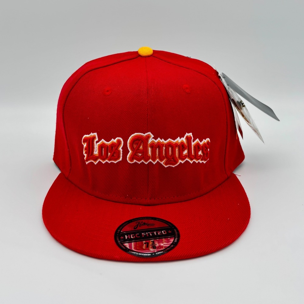 Headgear Classics HGC Fitted Los Angeles KB24 Red Hat Size 7 3/8 NWT